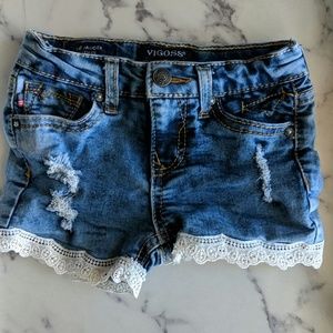 Distressed Denim Shorts